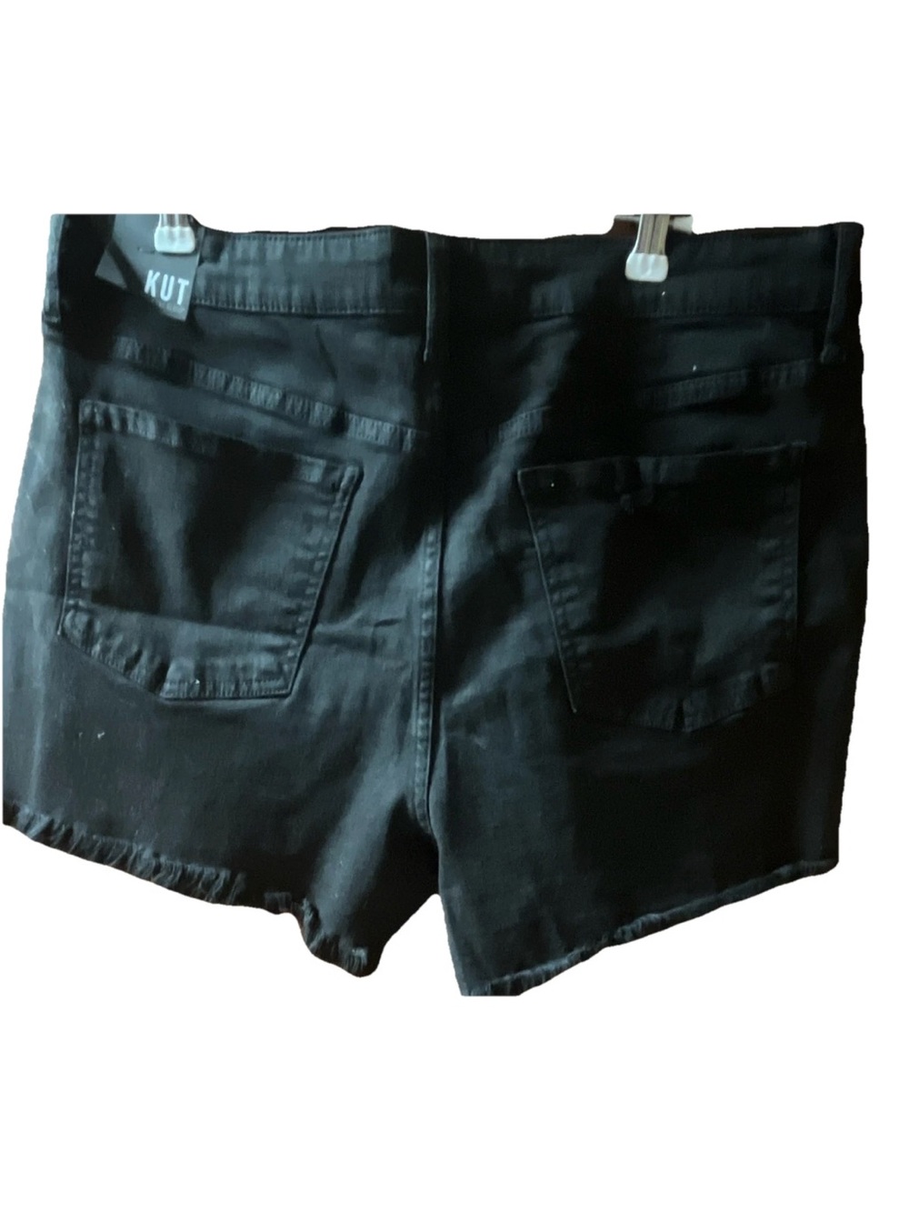 KUT from the Kloth Black Denim Raw Hem Shorts Size 14 - Picture 5 of 5
